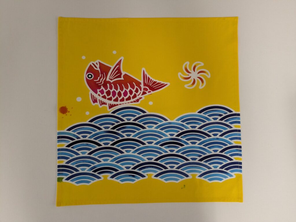 鯛染物体験完成黄色